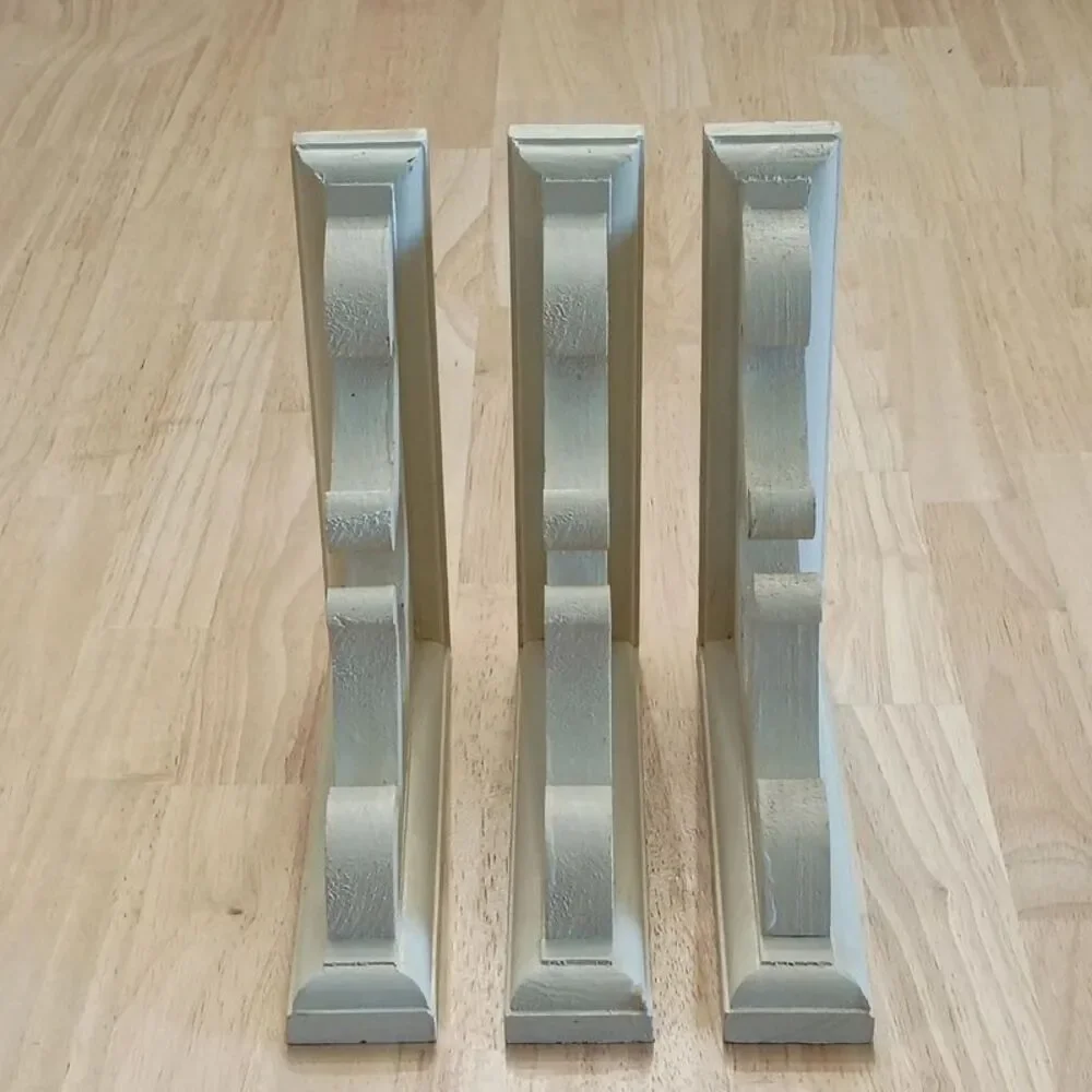 White Painted Wood Corbels Set of Three Wall hanging Corbels